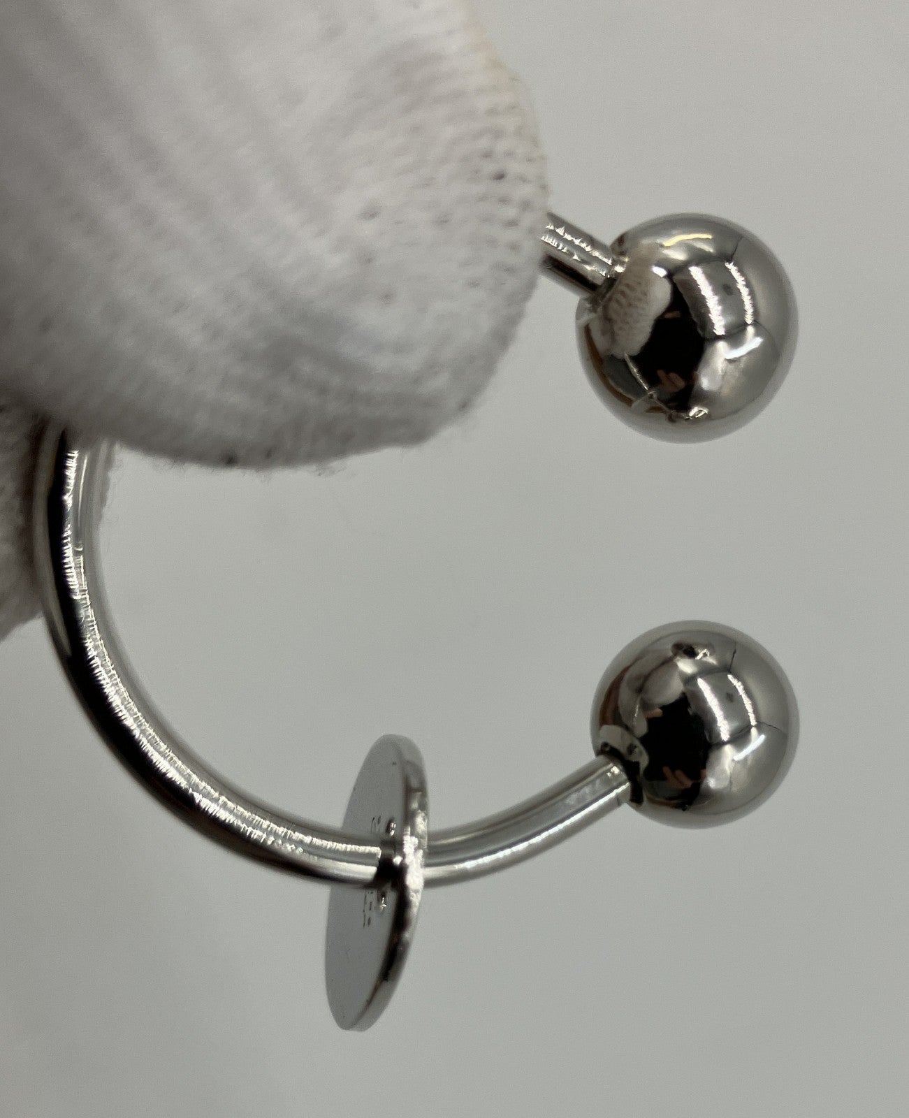 Cartier Sterling Silver Key Ring Bag Charm Oval Plate Screw Ring