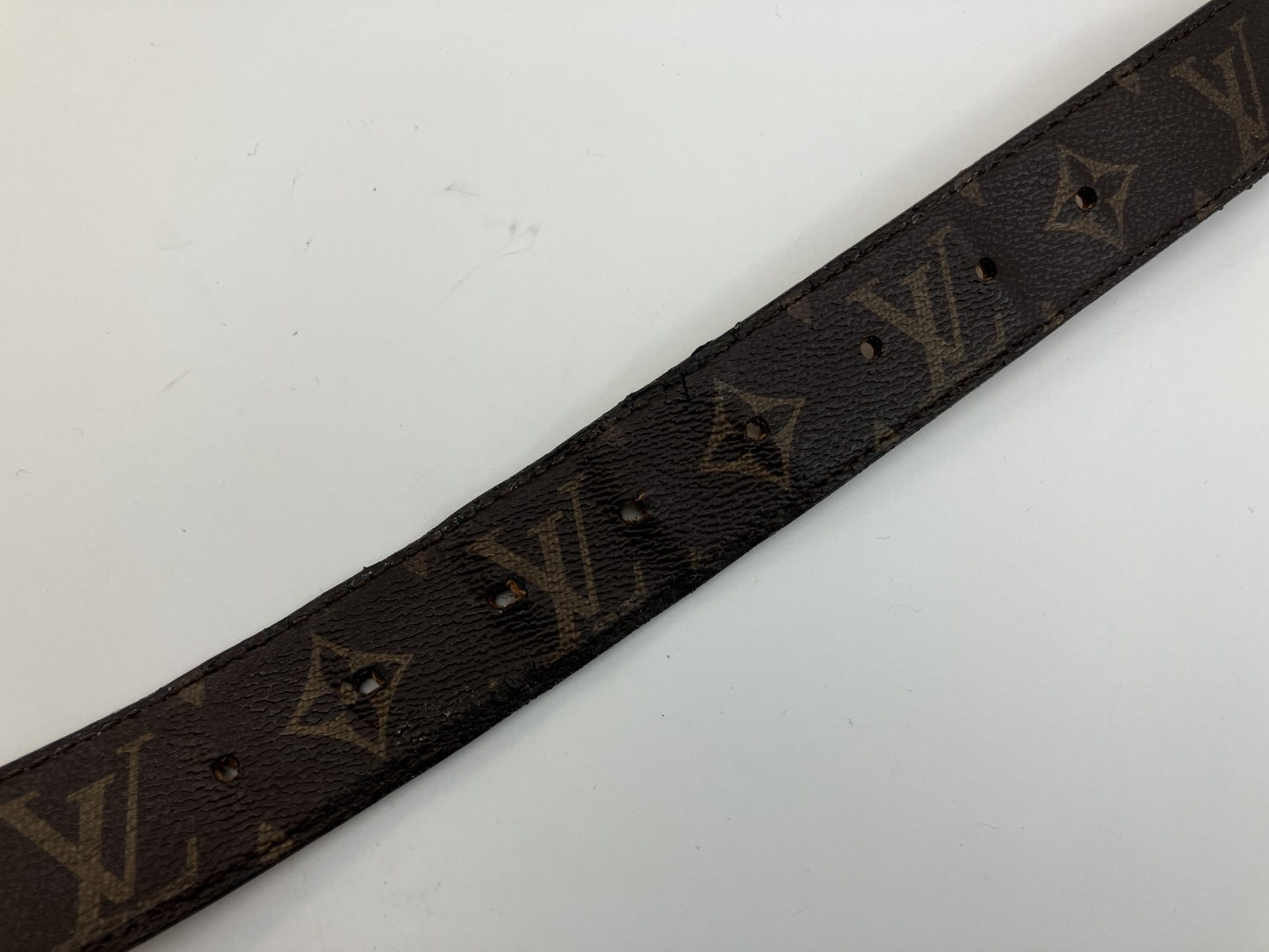 Louis Vuitton Monogram Belt Size 100/40 Total 117cm Brown Leather Gold Buckle