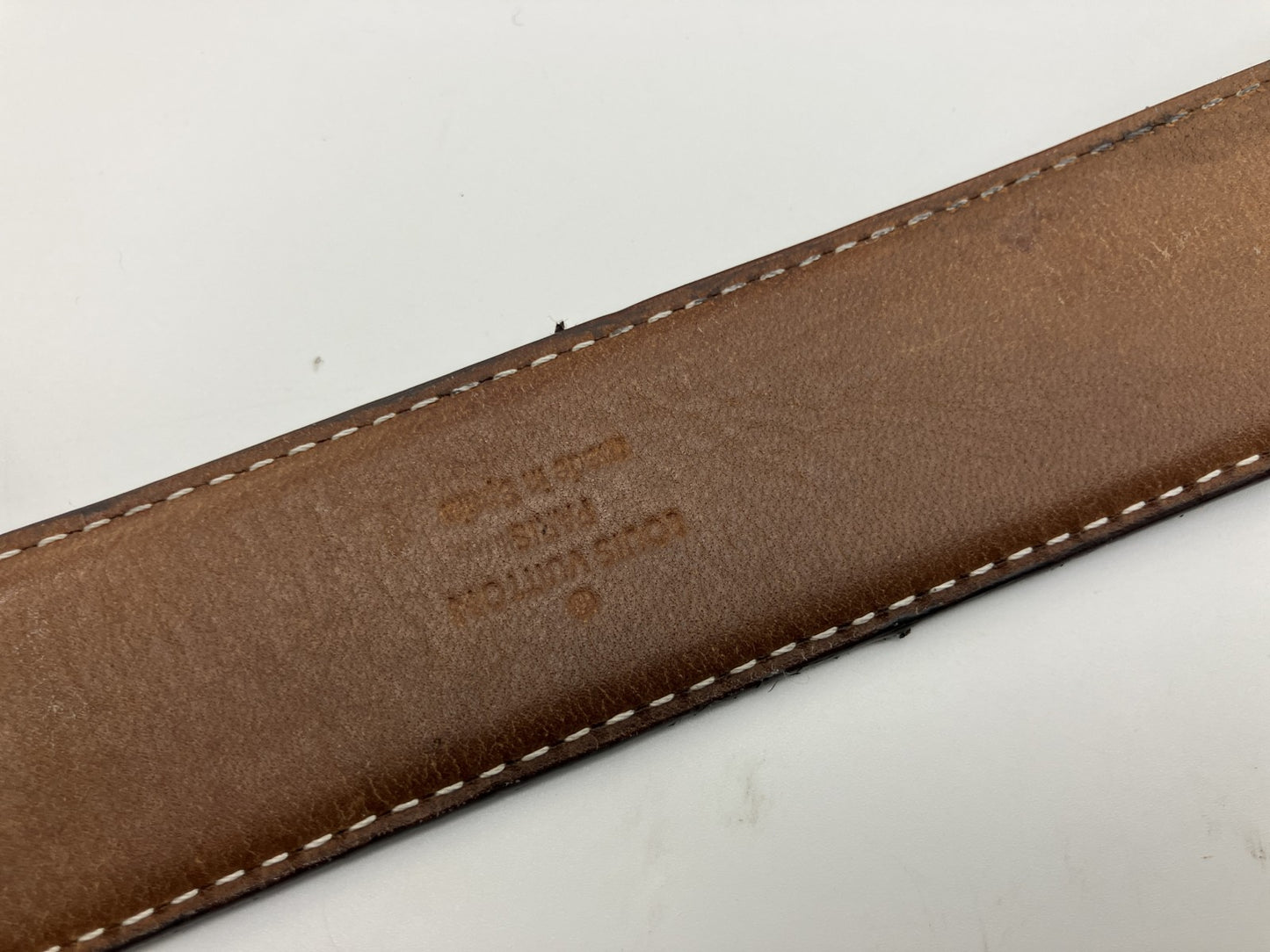 Louis Vuitton Monogram Belt Size 100/40 Total 117cm Brown Leather Gold Buckle