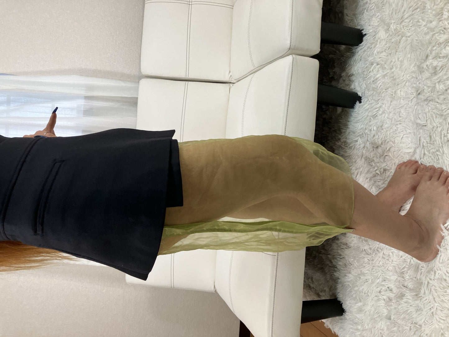 UNDERCOVER Sheer Organza Skirt Green Side Zip Japan Size 1 Womens