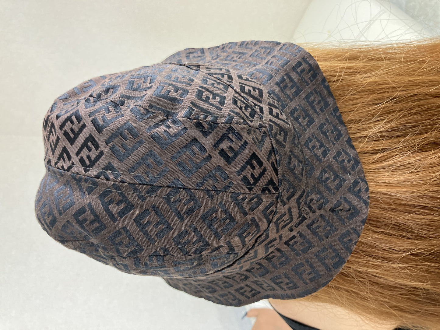 FENDI Zucca FF Monogram Bucket Hat Brown Black M Made in Italy