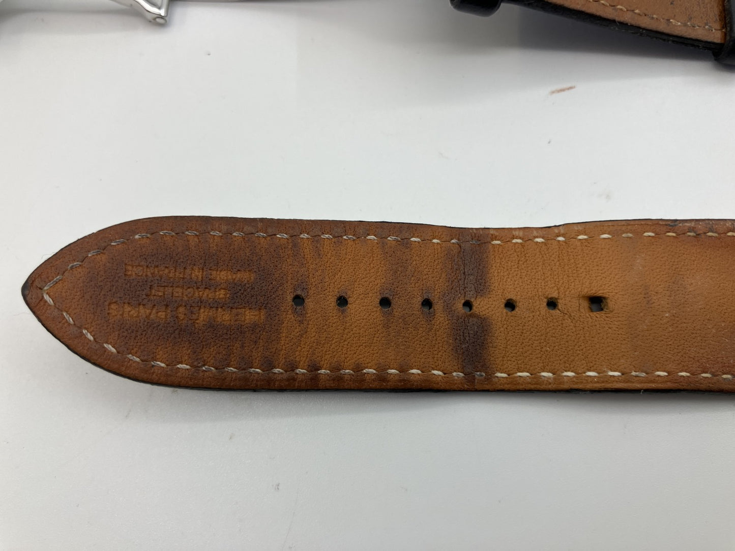 HERMES Apple Watch Genuine Leather Band Black 42 44 45mm Compatible Authentic Boxed