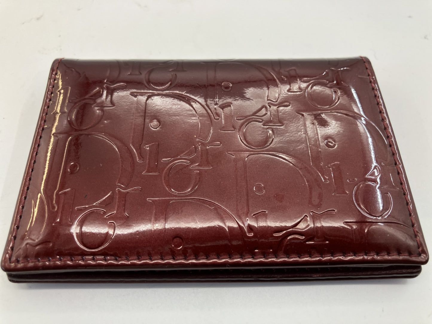 Dior エナメル パスケース カードケース 名刺入れ 定期入れ ギャランテイ ワインレッド 送料無料