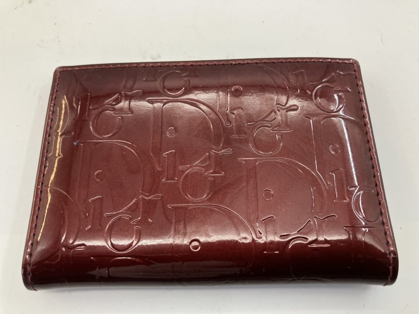 Dior エナメル パスケース カードケース 名刺入れ 定期入れ ギャランテイ ワインレッド 送料無料