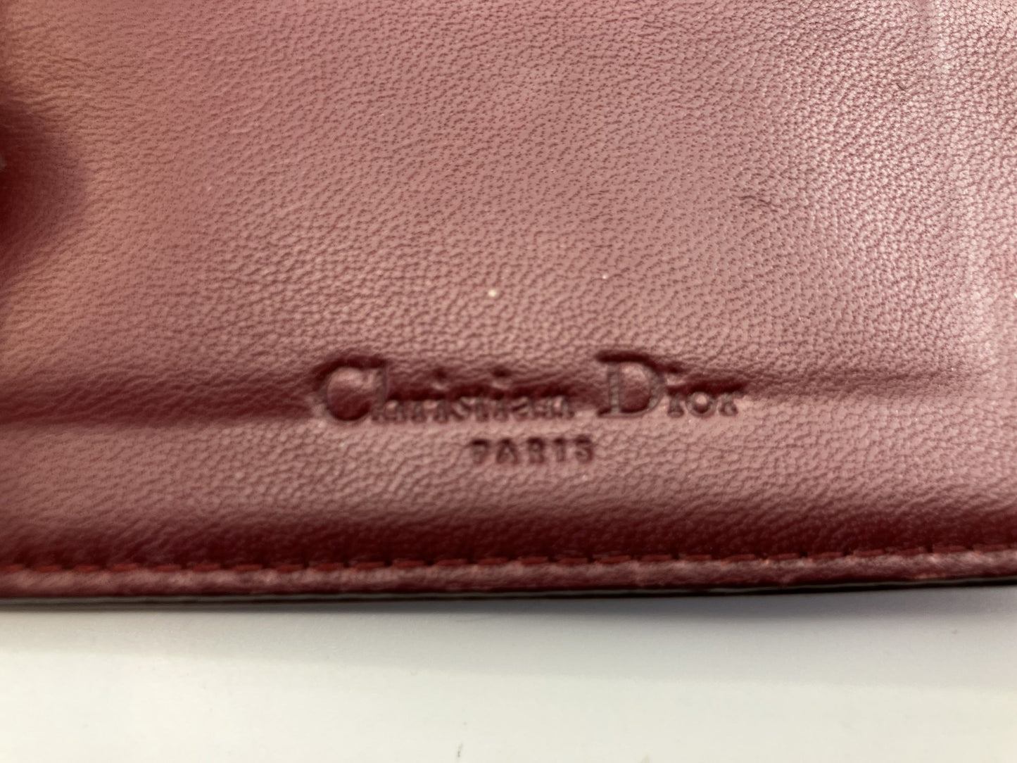 Dior エナメル パスケース カードケース 名刺入れ 定期入れ ギャランテイ ワインレッド 送料無料