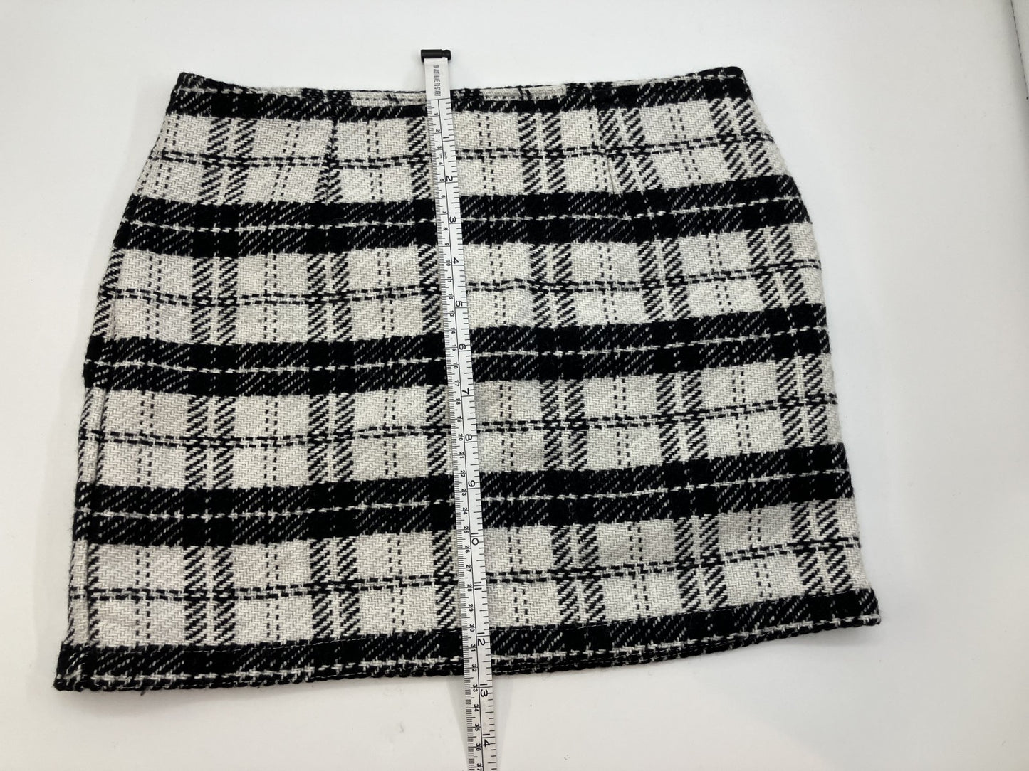 EGOIST Tweed Check Pattern Mini Skirt Size S Black and white monotone / Lined / Side zipper closure /
