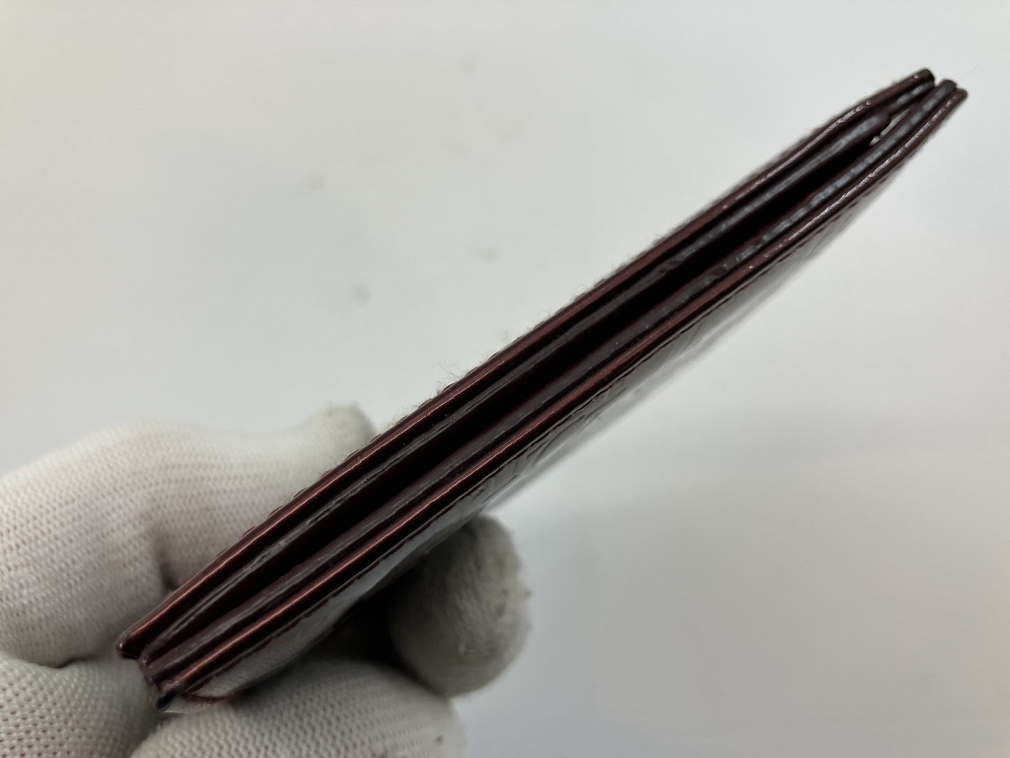 Dior エナメル パスケース カードケース 名刺入れ 定期入れ ギャランテイ ワインレッド 送料無料