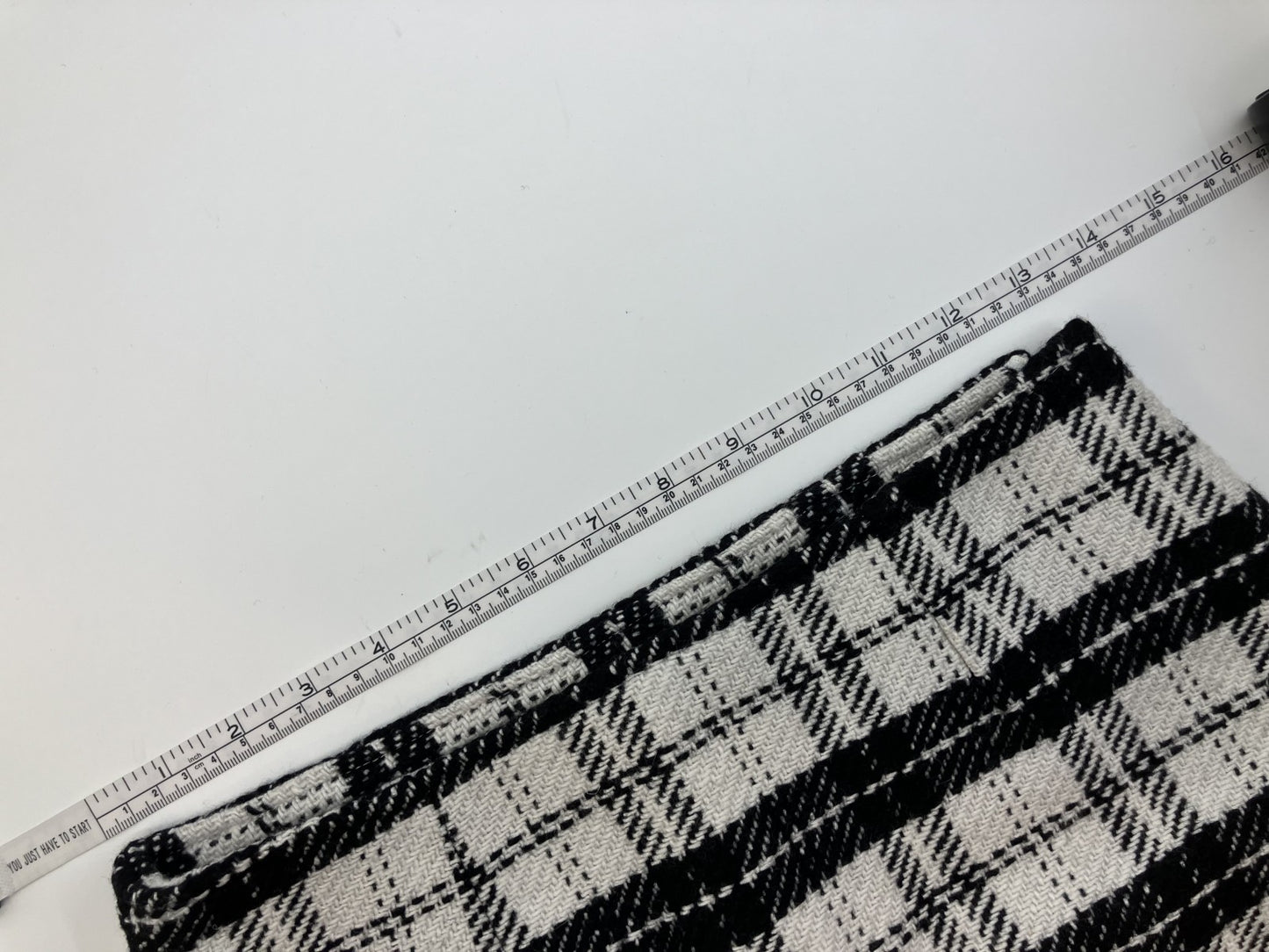 EGOIST Tweed Check Pattern Mini Skirt Size S Black and white monotone / Lined / Side zipper closure /