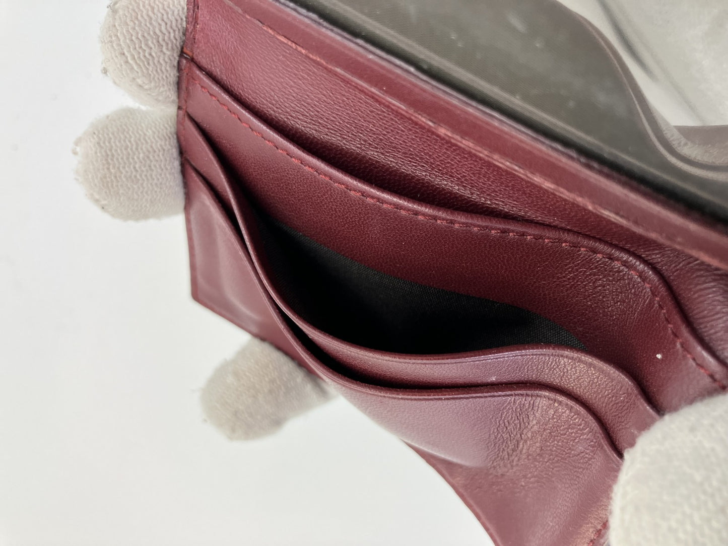 Dior エナメル パスケース カードケース 名刺入れ 定期入れ ギャランテイ ワインレッド 送料無料