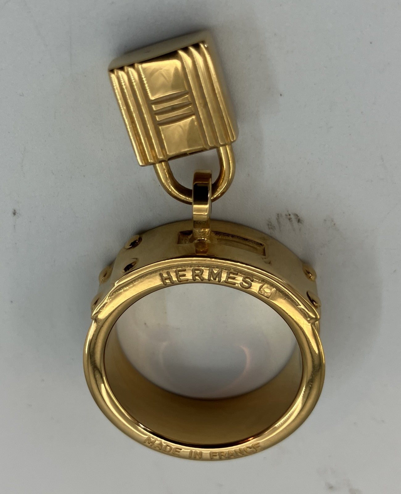 エルメス スカーフリング ケリー ゴールド×ネイビー 箱付 送料無料