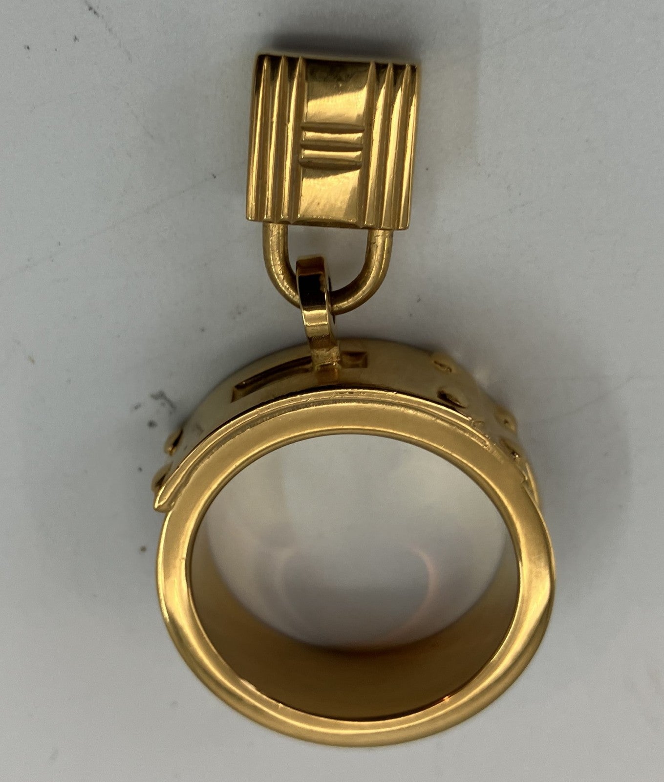 エルメス スカーフリング ケリー ゴールド×ネイビー 箱付 送料無料