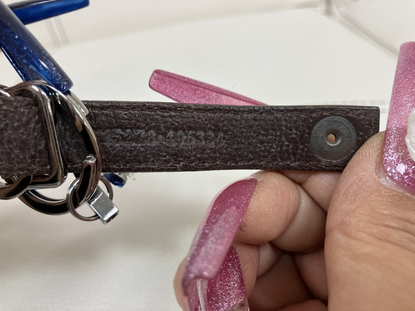 GUCCI Web Sherry Line Neck Strap Phone Holder Keychain GG Italy