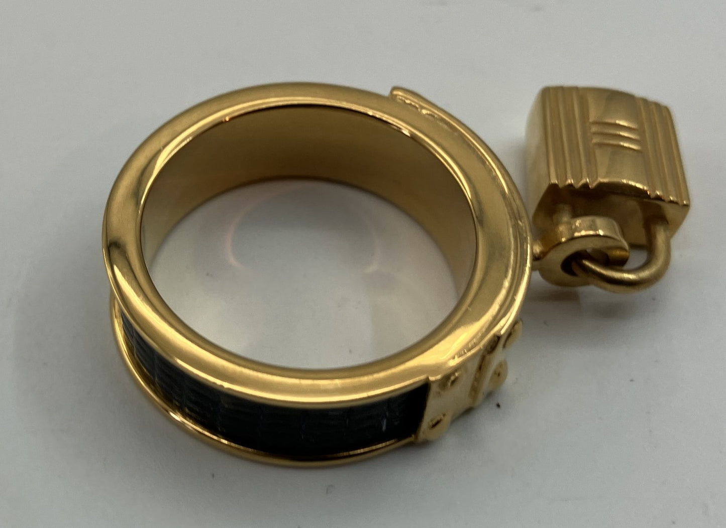 エルメス スカーフリング ケリー ゴールド×ネイビー 箱付 送料無料