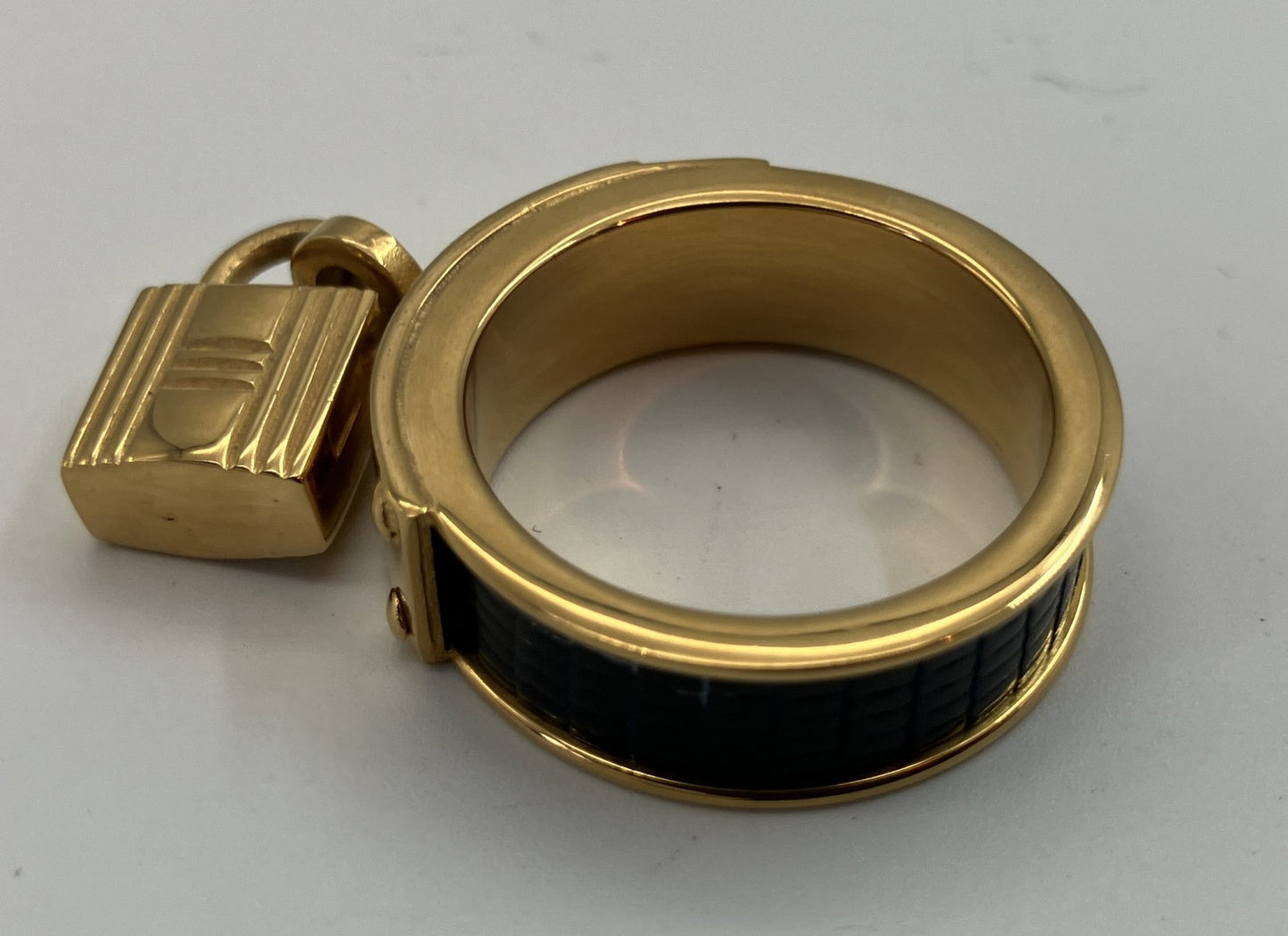 エルメス スカーフリング ケリー ゴールド×ネイビー 箱付 送料無料