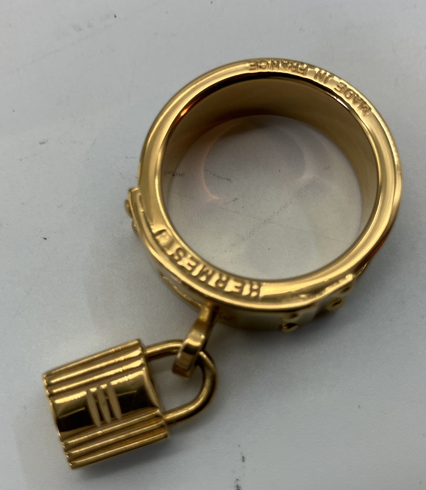 エルメス スカーフリング ケリー ゴールド×ネイビー 箱付 送料無料