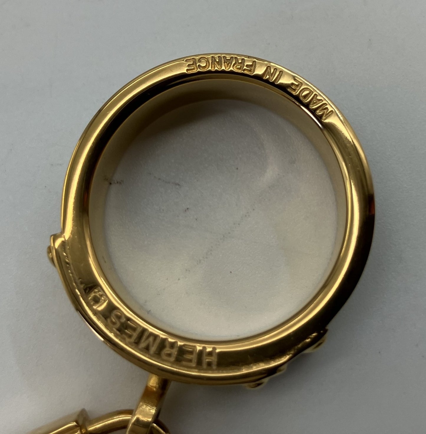 エルメス スカーフリング ケリー ゴールド×ネイビー 箱付 送料無料