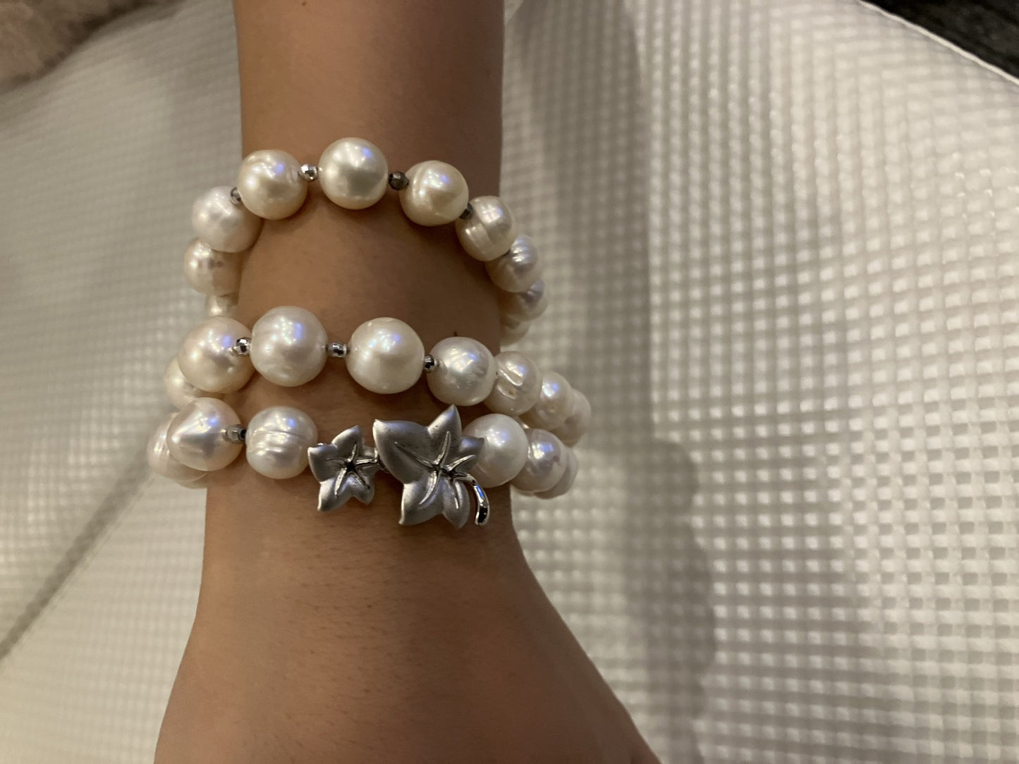 Cultured Pearl Necklace Bracelet 10–11mm Silver 925 Clasp 95.9g With Box