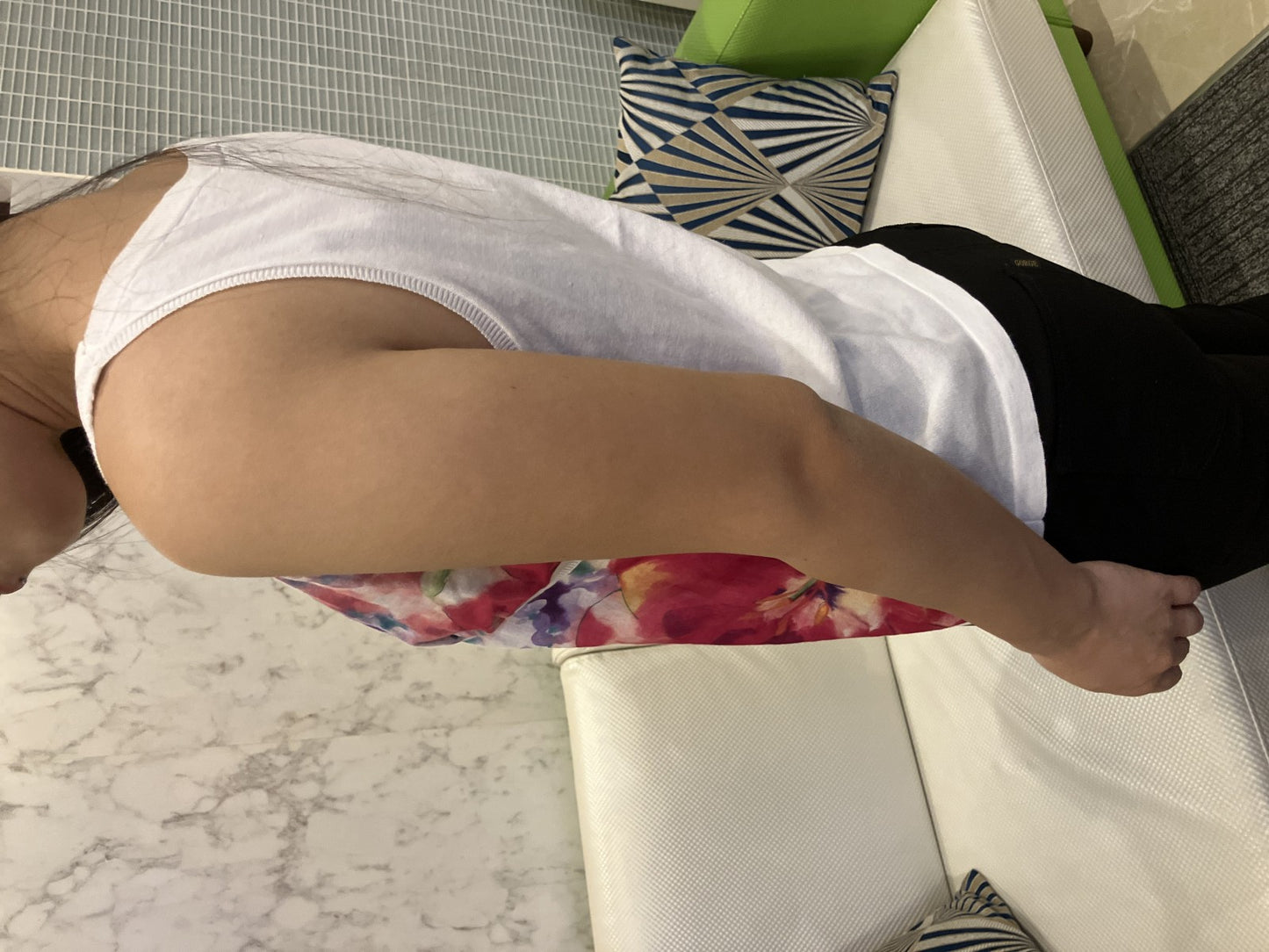 Salvatore Ferragamo Floral Print Sleeveless Top V-Neck Cross Design Cotton Made in Italy Size L