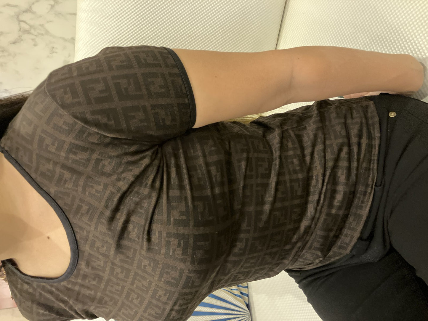 FENDI Zucca Pattern Short Sleeve T-Shirt Brown