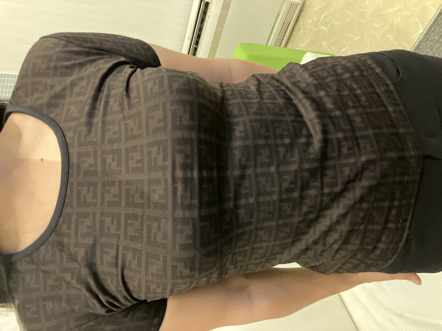 FENDI Zucca Pattern Short Sleeve T-Shirt Brown