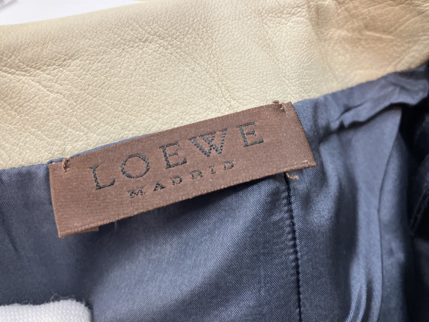 LOEWE Genuine Leather Skirt Tight Skirt NAPA CREMA Made in Spain