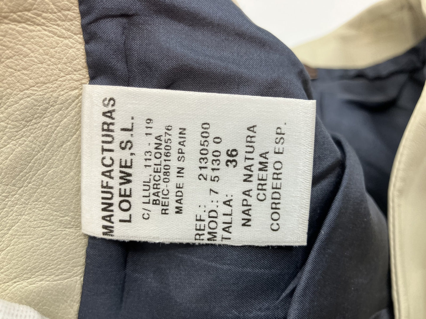 LOEWE Genuine Leather Skirt Tight Skirt NAPA CREMA Made in Spain