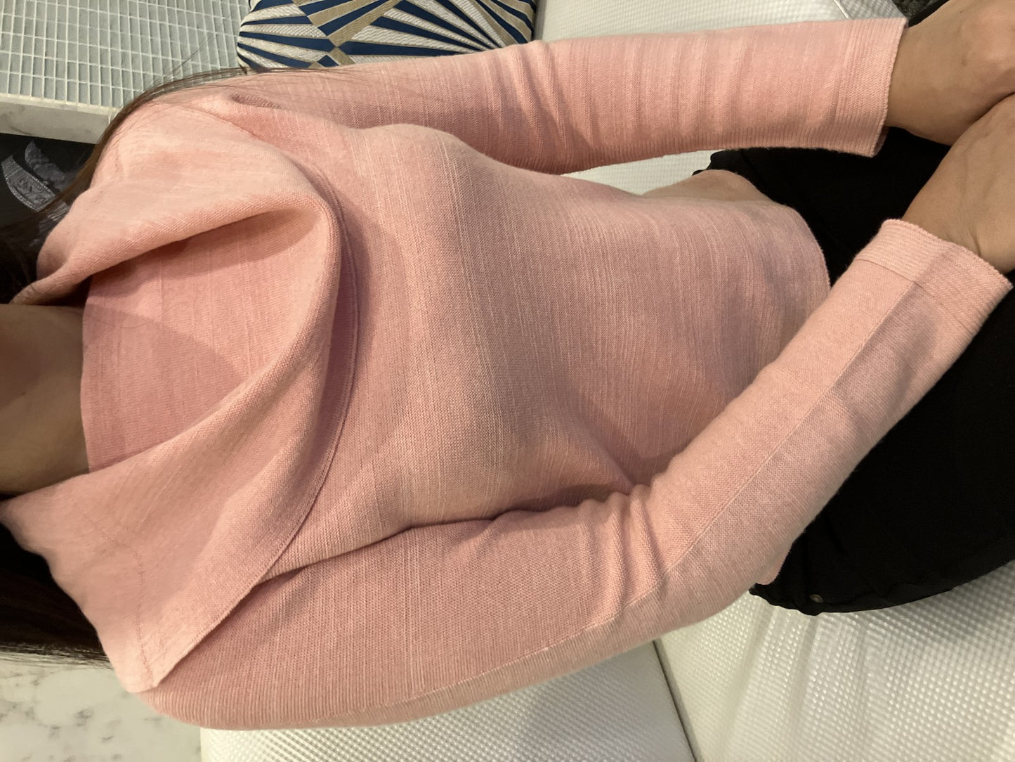 ISSEY MIYAKE HAAT Wool Knit Turtleneck Top Salmon Pink Size 2 Made in Japan