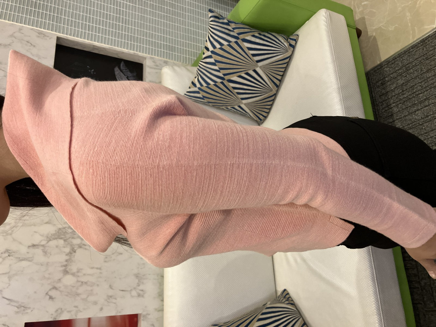 ISSEY MIYAKE HAAT Wool Knit Turtleneck Top Salmon Pink Size 2 Made in Japan