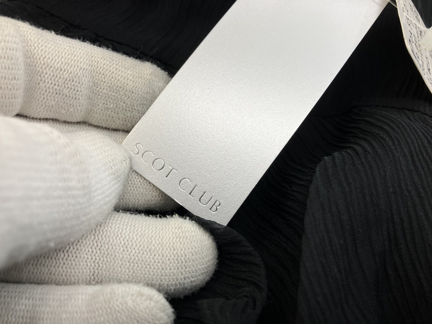 SCOT CLUB One-piece dress, black, lace-switched, pleated, 100% silk, retail price 25,000 yen, size 9, , formal, in good condition