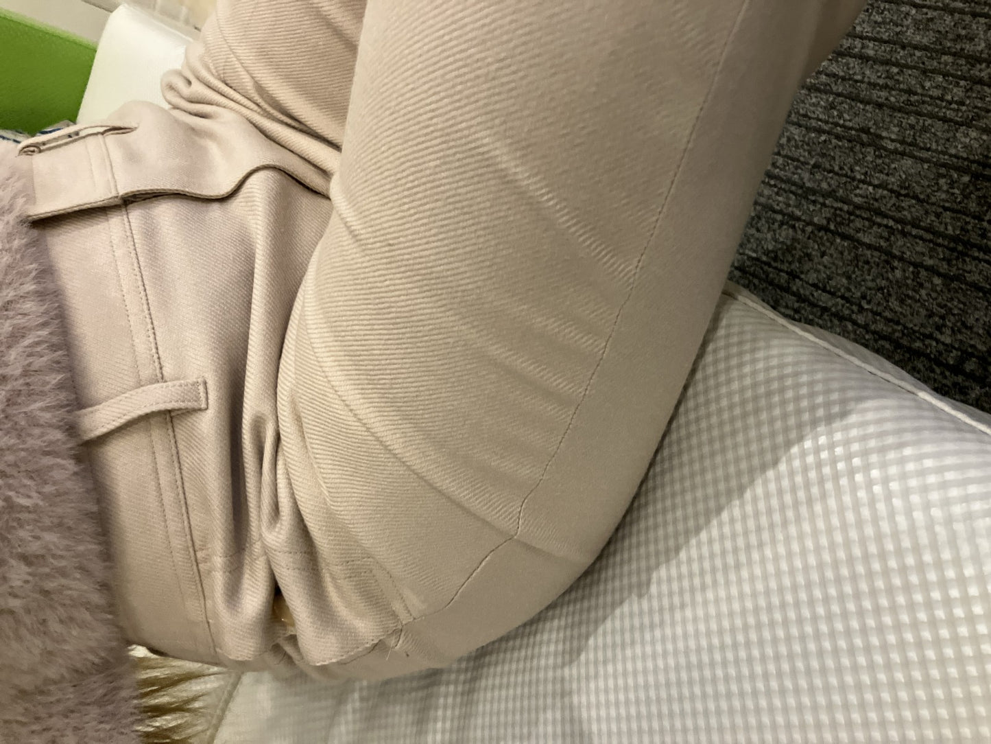 BURBERRY LONDON Women’s Pants Size 40 Ivory Cotton Stretch Trousers Japan Made