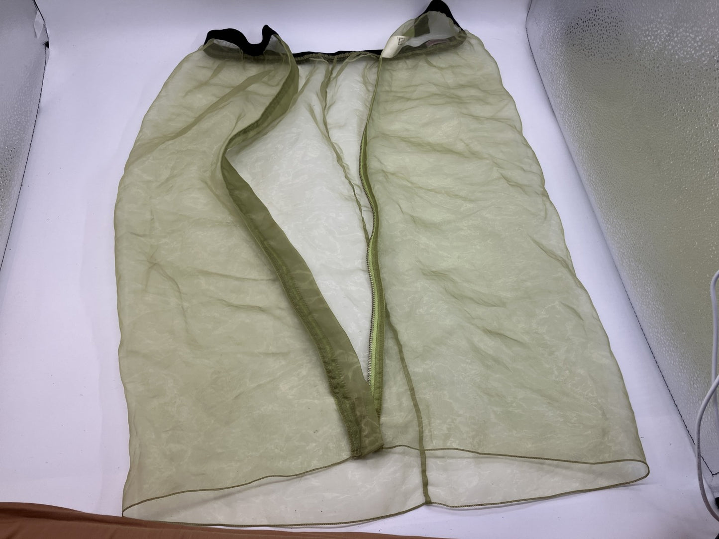 UNDERCOVER Sheer Organza Skirt Green Side Zip Japan Size 1 Womens