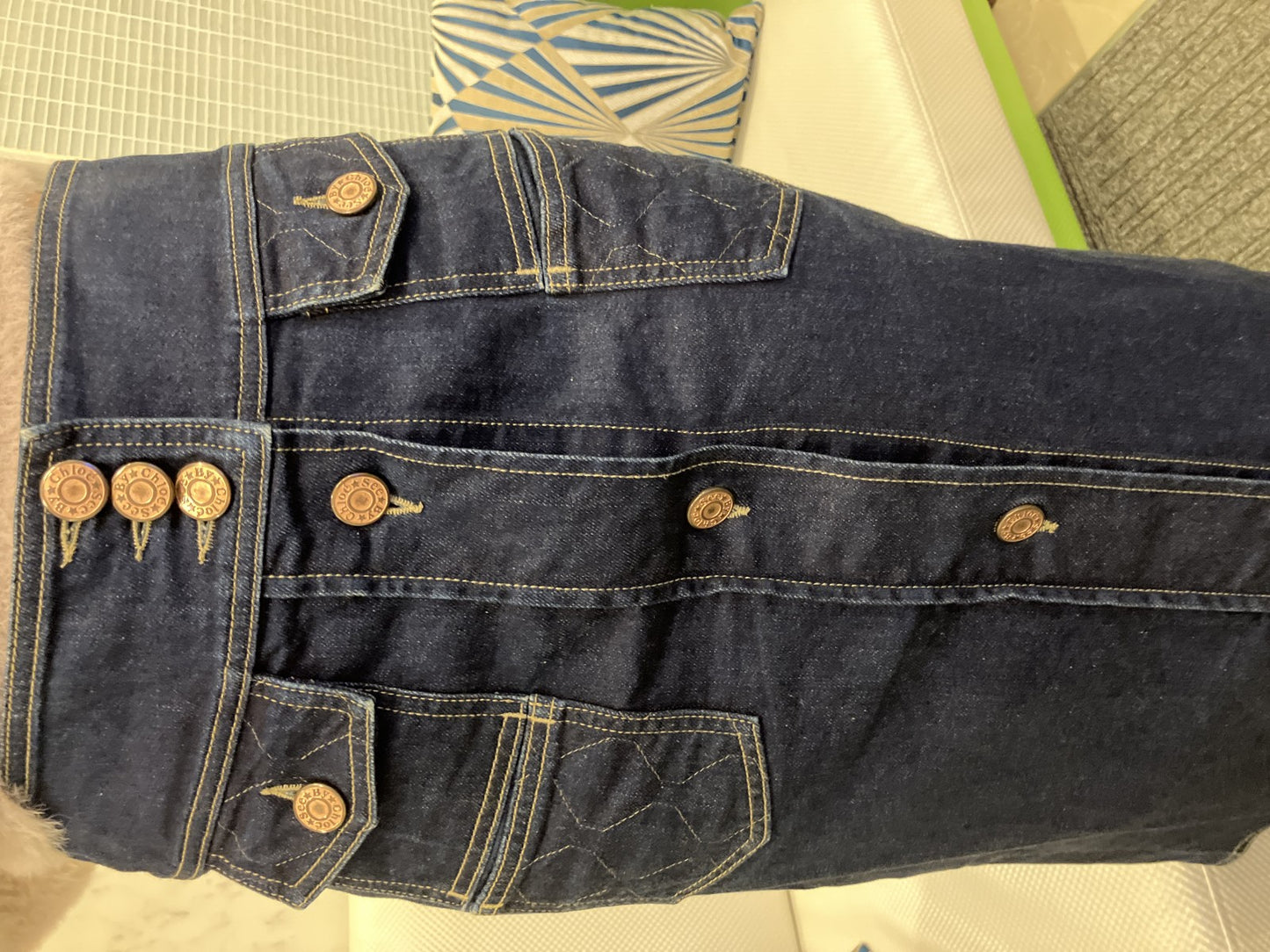 SEE BY CHLOÉ Indigo Denim Skirt Front Button Women’s