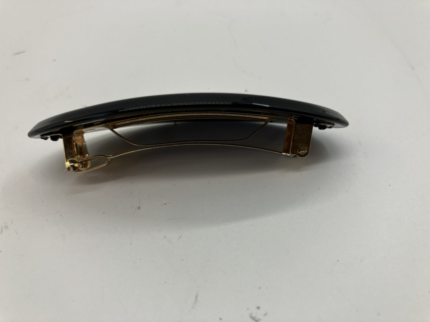 FENDI FF Logo Black Gold Hair Barrette Hair Clip Vintage Italy
