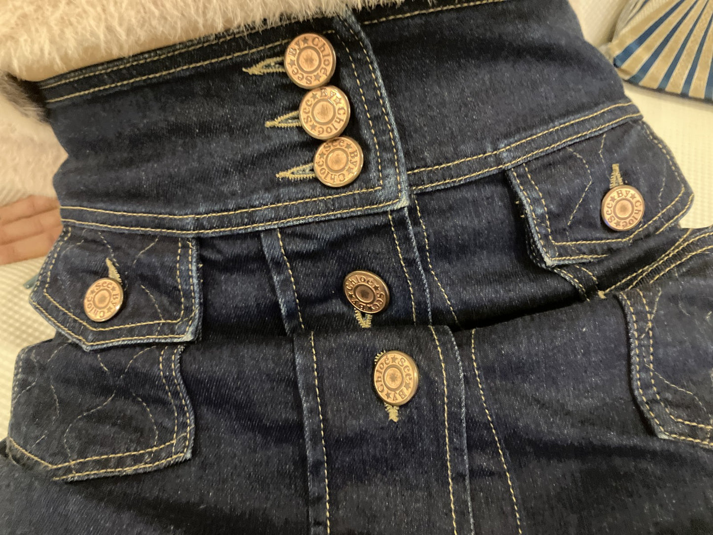 SEE BY CHLOÉ Indigo Denim Skirt Front Button Women’s