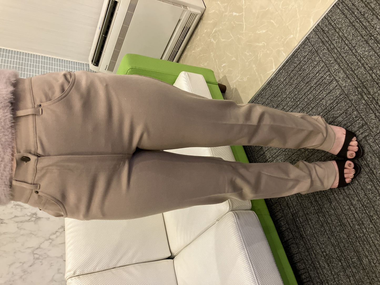 Max Mara Weekend Pants Trousers Greige Beige Stretch Size 36 Zip Fly