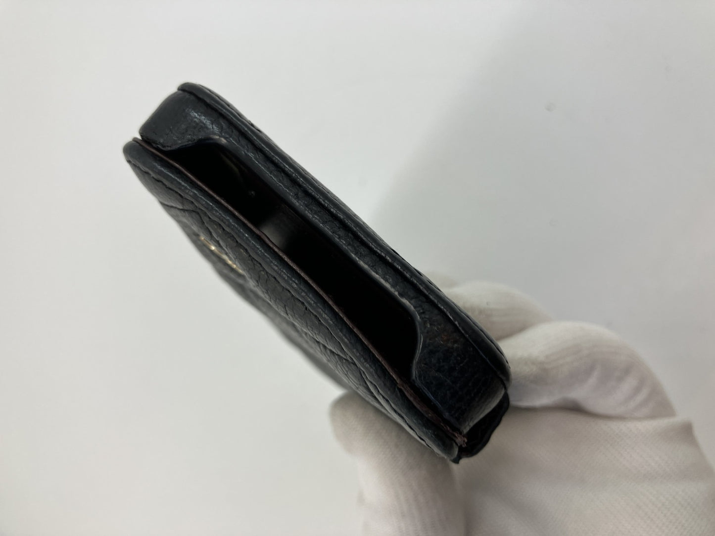 CHANEL Matelasse Caviar Leather iPhone 12 13 14 15 Wallet Case Black 31XX