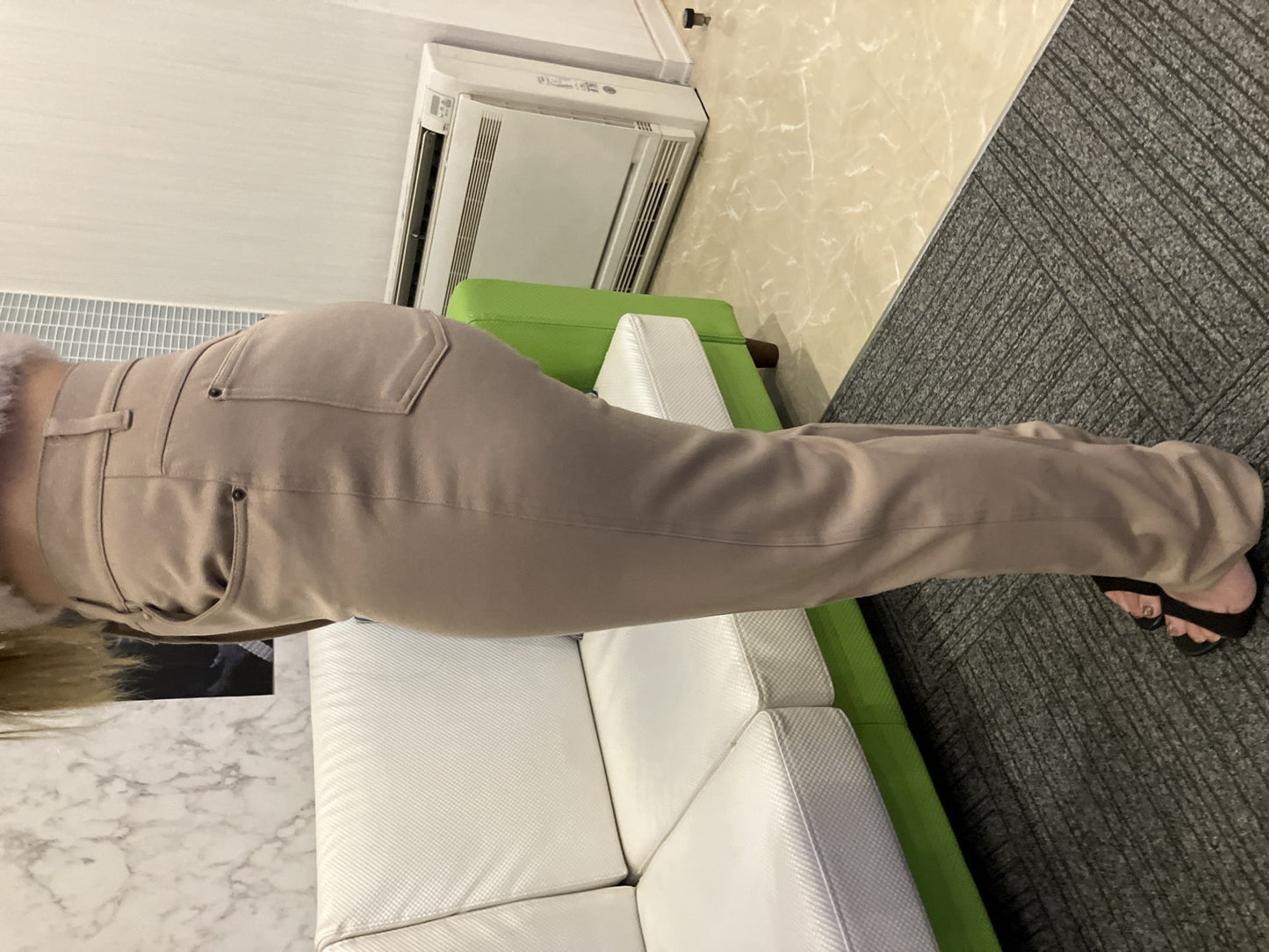 Max Mara Weekend Pants Trousers Greige Beige Stretch Size 36 Zip Fly