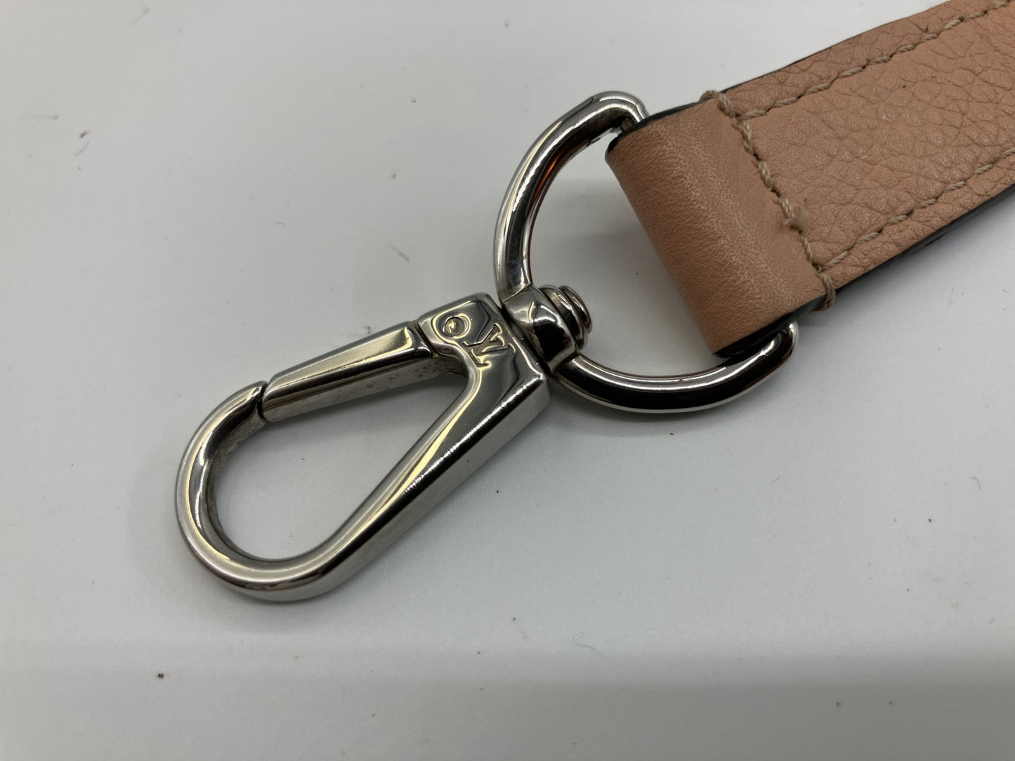 Louis Vuitton Leather Shoulder Strap Pink Silver Hardware 75cm Adjustable LV
