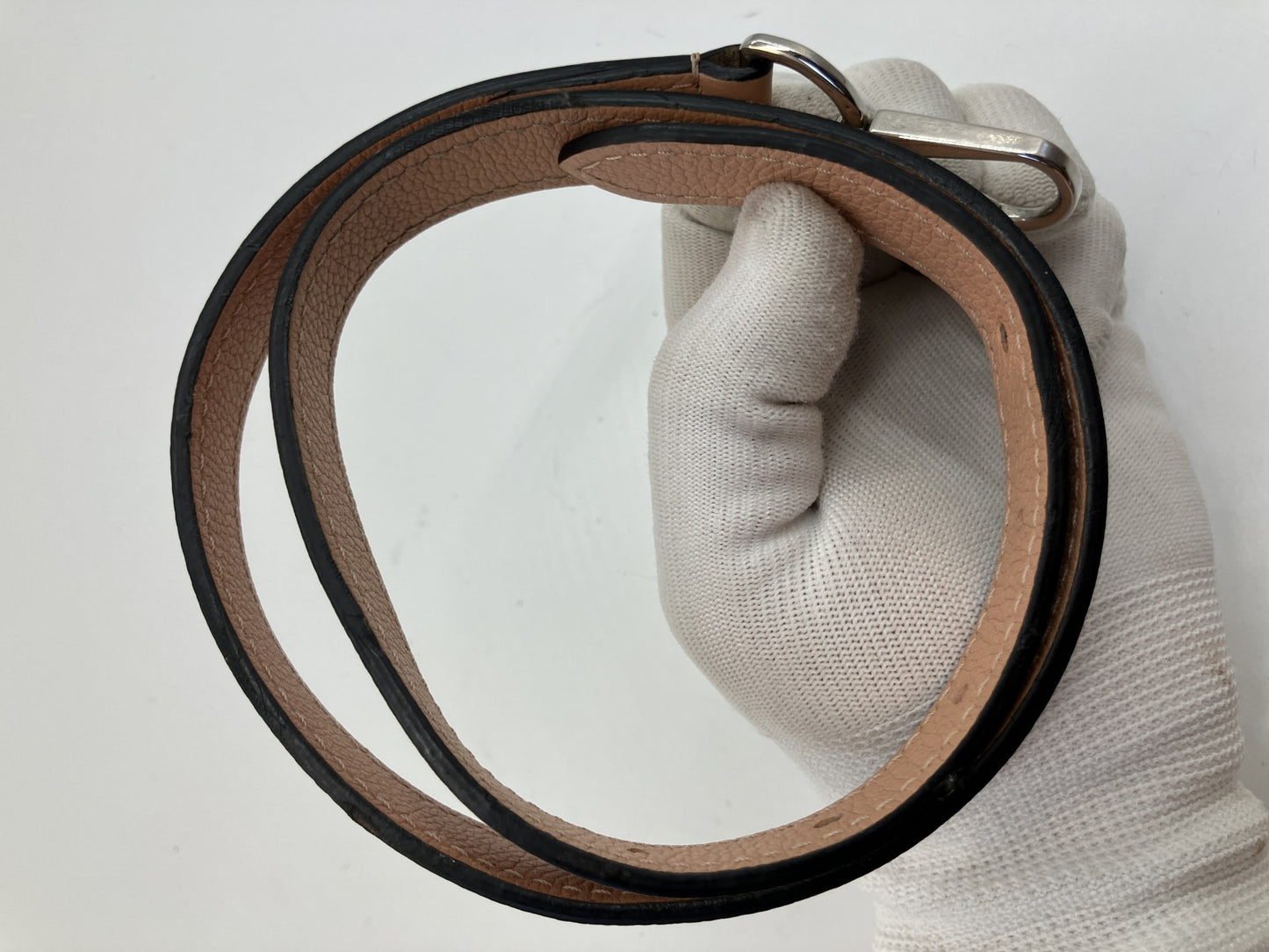 Louis Vuitton Leather Shoulder Strap Pink Silver Hardware 75cm Adjustable LV