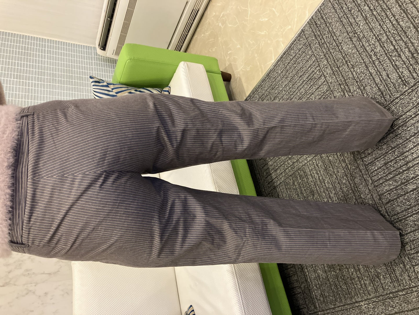 Max Mara Pants Size 40 Striped Cotton Ramie Blend Wide-Leg Flare