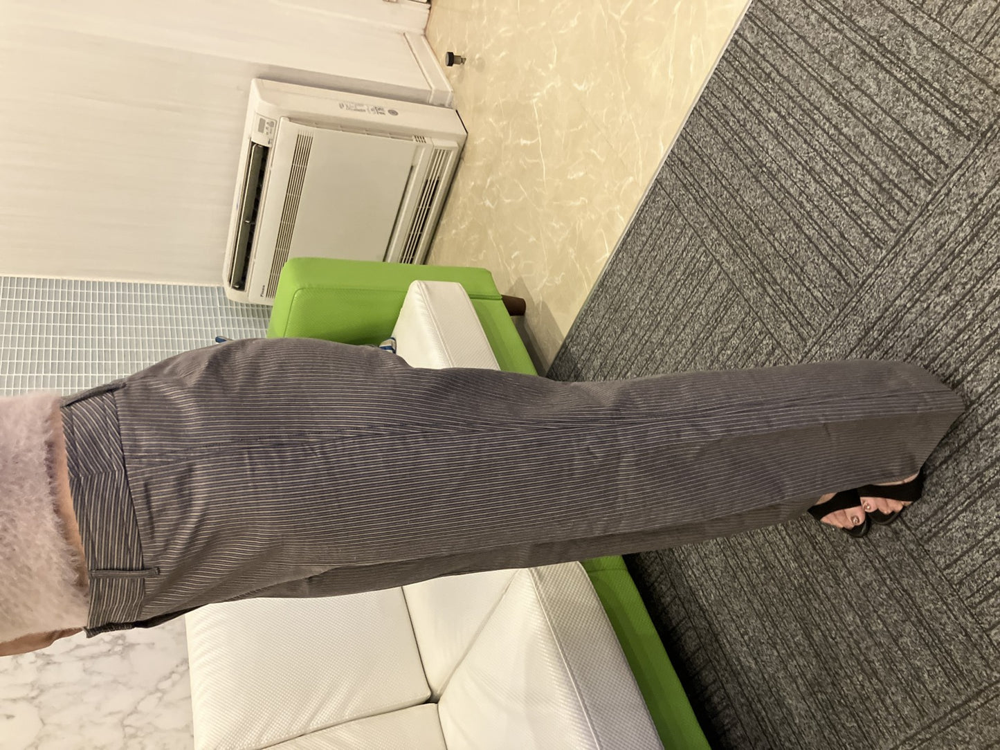 Max Mara Pants Size 40 Striped Cotton Ramie Blend Wide-Leg Flare