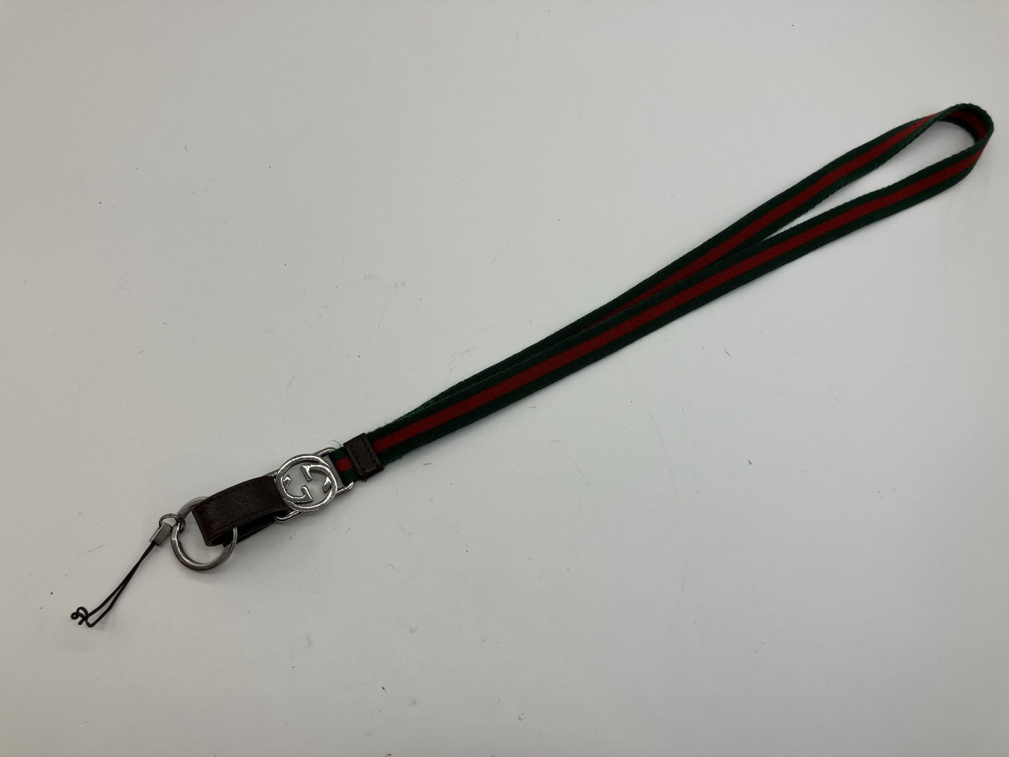 GUCCI Web Sherry Line Neck Strap Phone Holder Keychain GG Italy