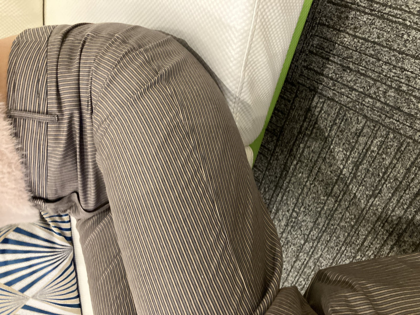 Max Mara Pants Size 40 Striped Cotton Ramie Blend Wide-Leg Flare