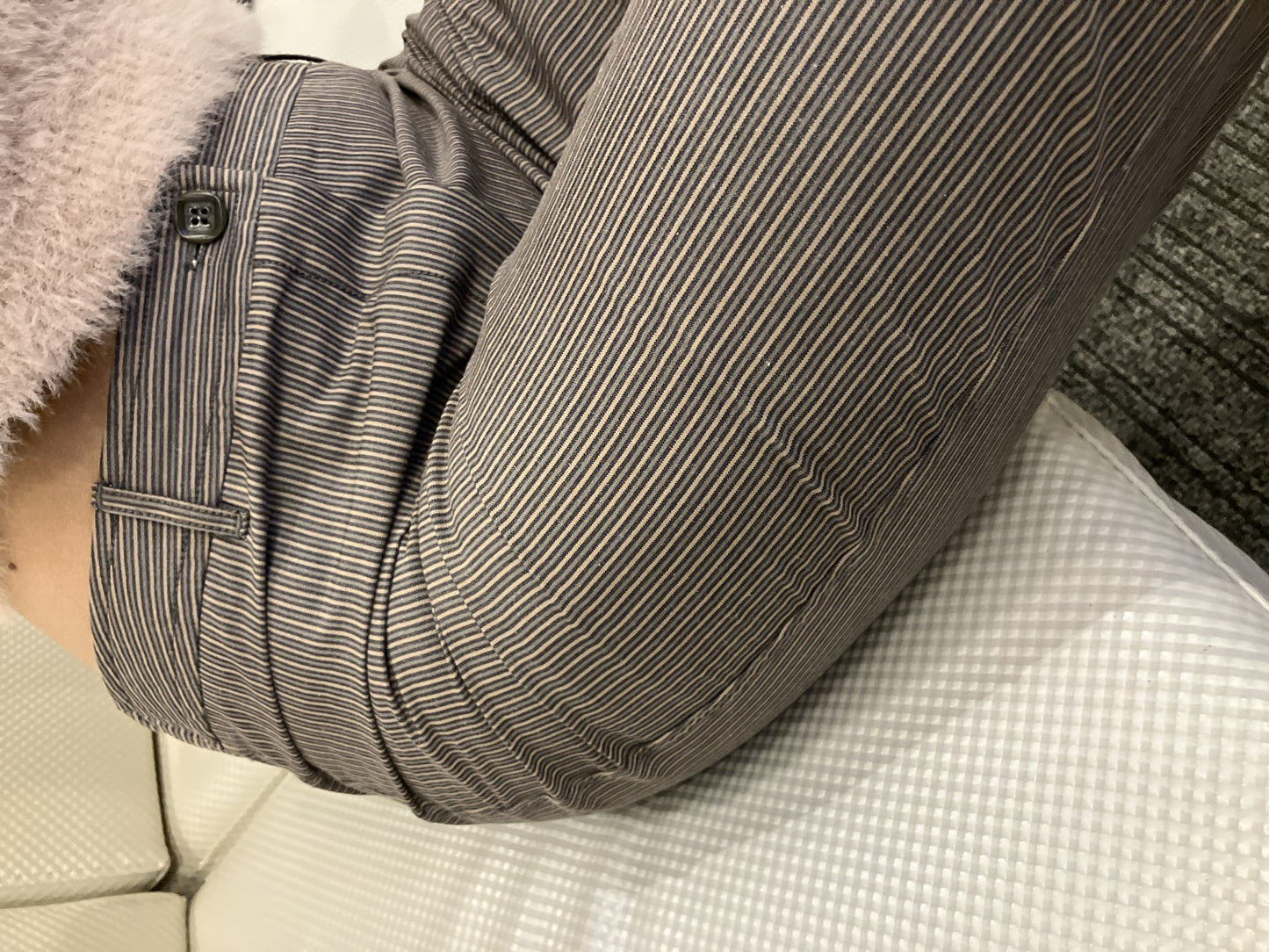 Max Mara Pants Size 40 Striped Cotton Ramie Blend Wide-Leg Flare