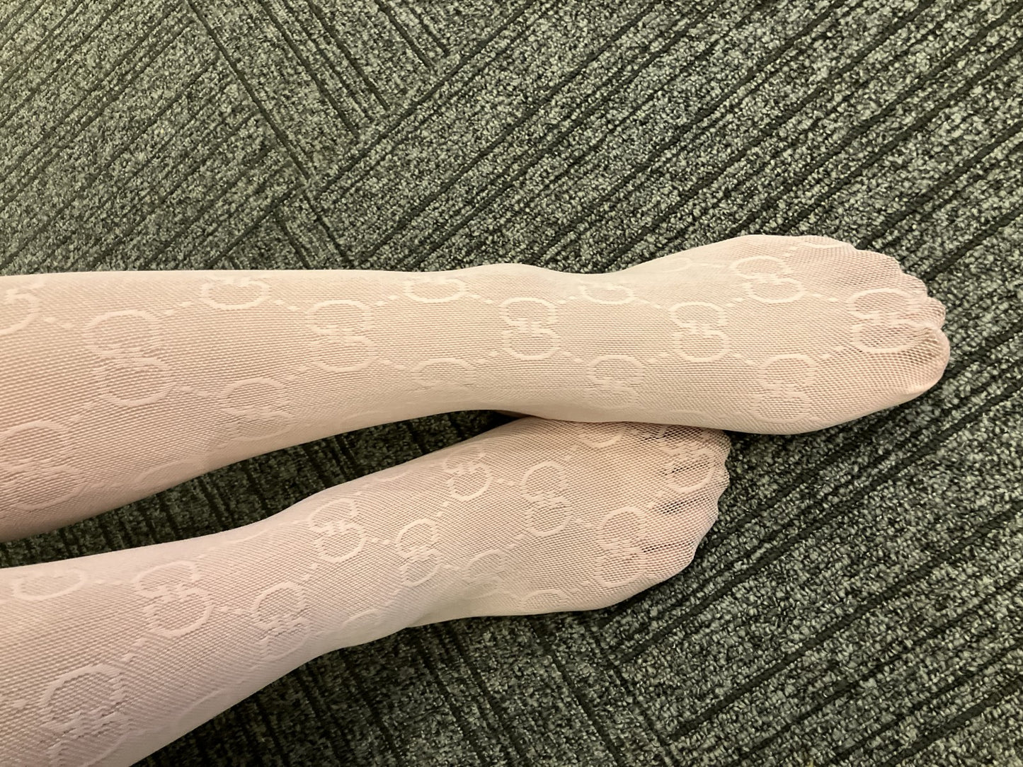 GUCCI Pink Stockings GG Logo Pattern Tights