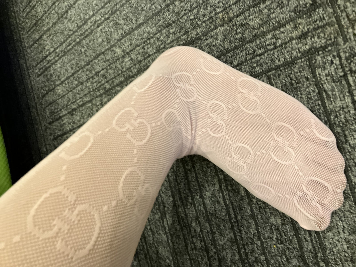 GUCCI Pink Stockings GG Logo Pattern Tights