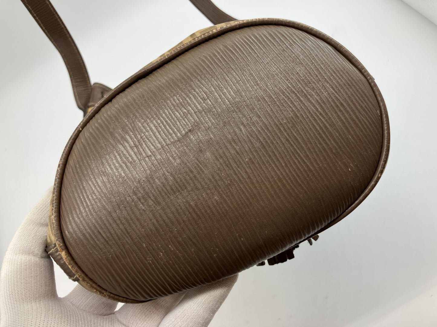 FENDI Zucca PVC Leather Drawstring Bucket Shoulder Bag Vintage Italy