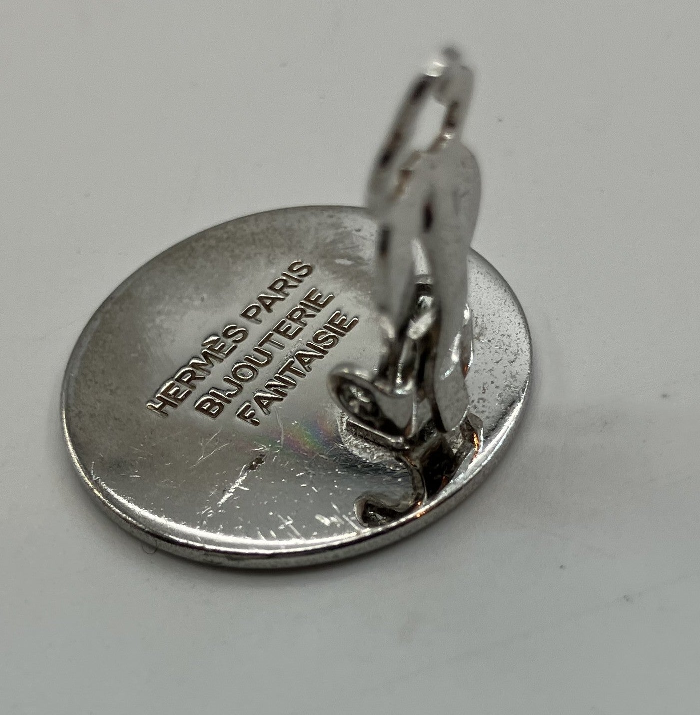 HERMES Serie Earring Hermes Serie Earring One Ear Silver HERMES PARIS Engraved Vintage Style Made in France Follow-up 5% Authentic One Earring