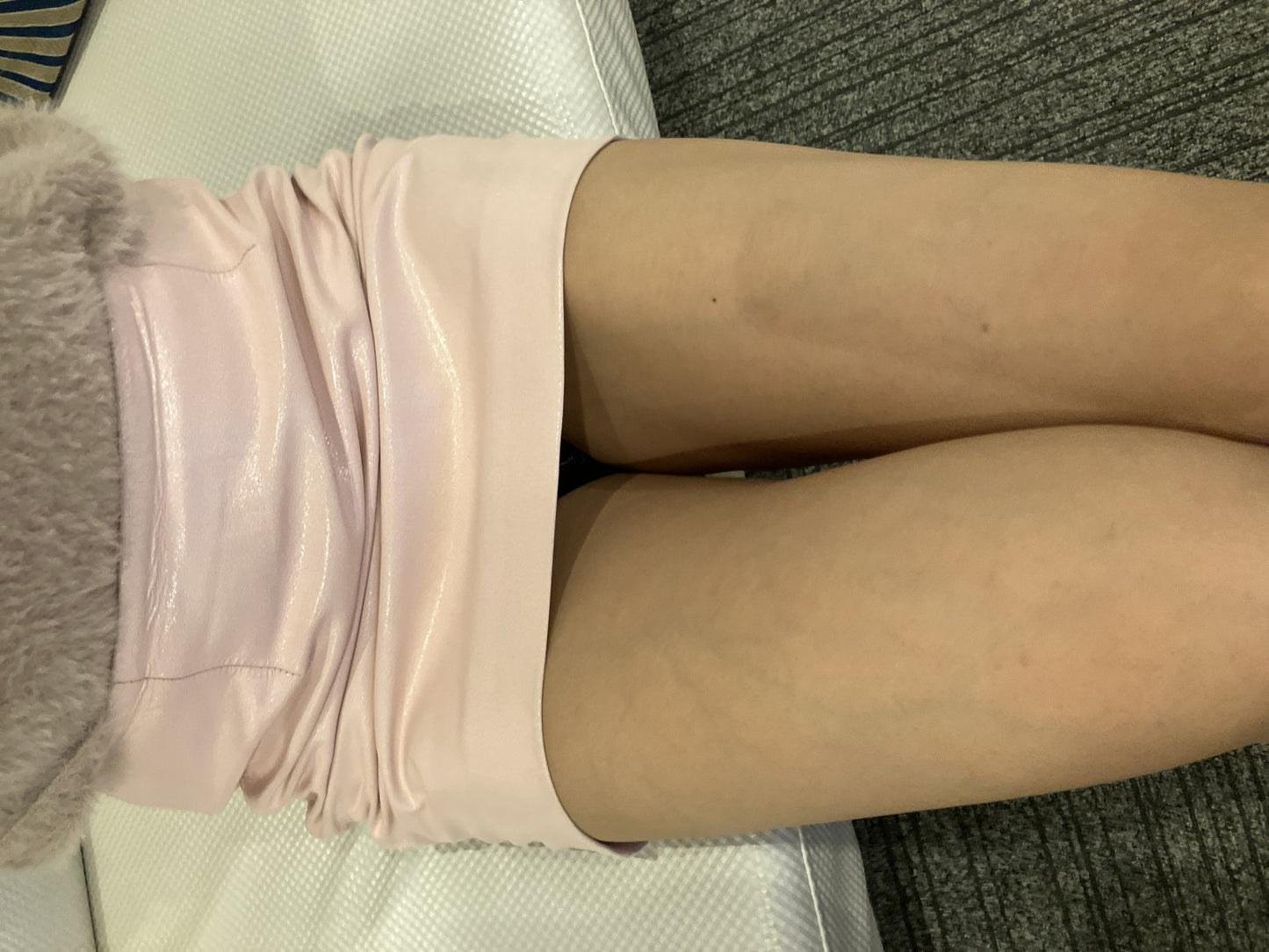 CELINE Y2K Pink Mini Skirt Size 36 Lamb Leather Trim Womens