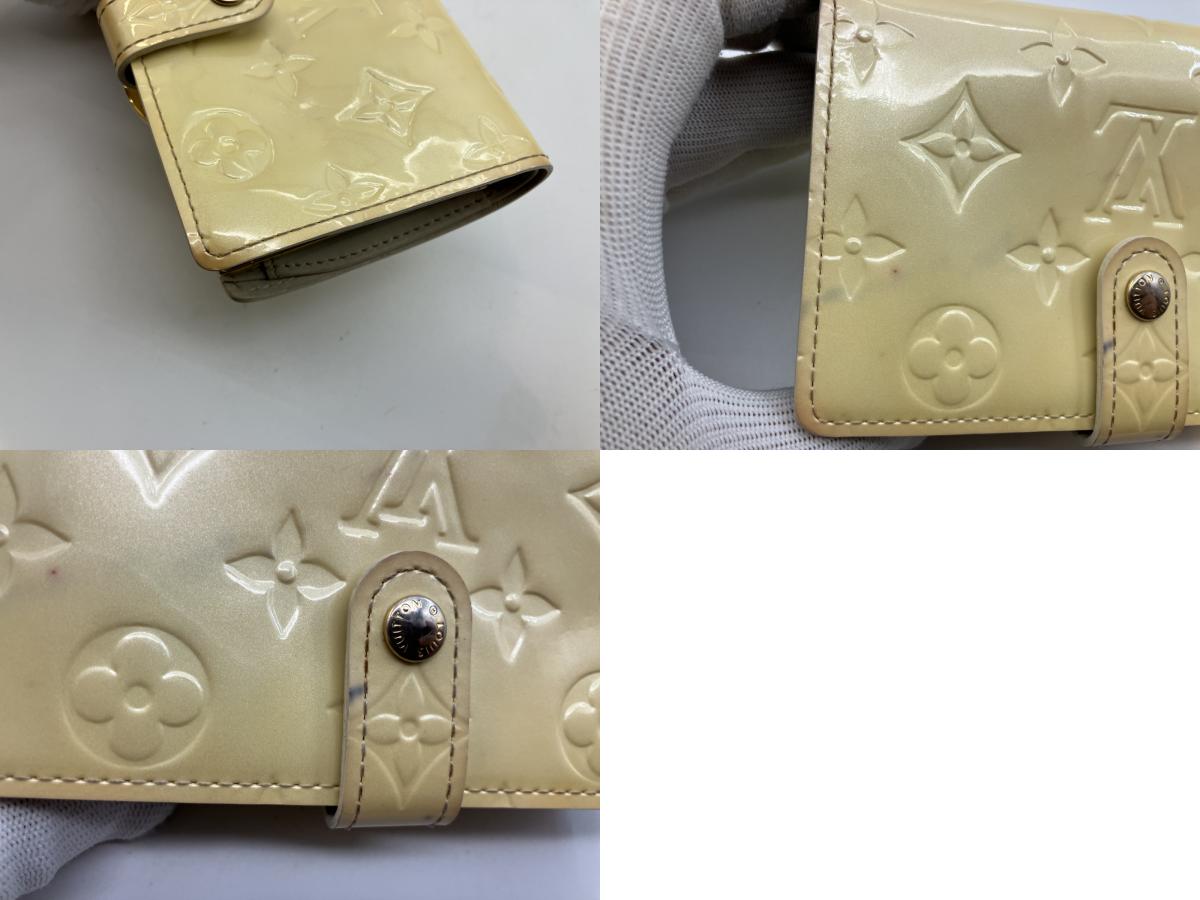 Louis Vuitton Vernis Compact Purse Wallet M10055 Monogram Embossed Beige Authentic Serial Engraved Box and Bag Included 5% Follow-up